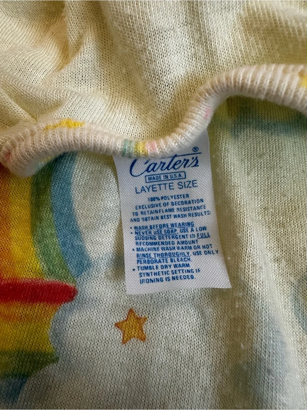 Vintage Carter’s 80s Care Bears Baby Sleeper Sack Layette One Size